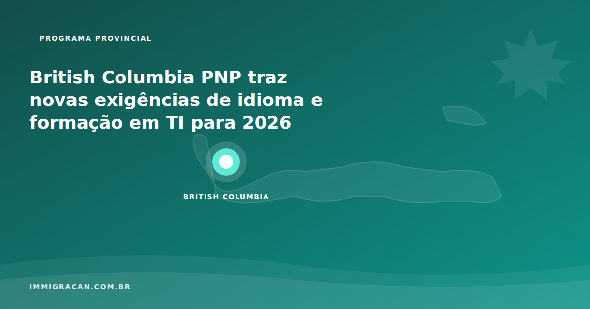 British Columbia PNP traz novas exigências de idioma e formação em TI para 2026